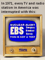 The system was tested every Saturday. But on that Saturday in 1971, a real message, not a test message, came over the special teletype network that sat inside every radio and TV station. ''Message authenticator: hatefulness, hatefulness'', it read. ''This is an emergency action notification (EAN) directed by the President. Normal broadcasting will cease immediately.''